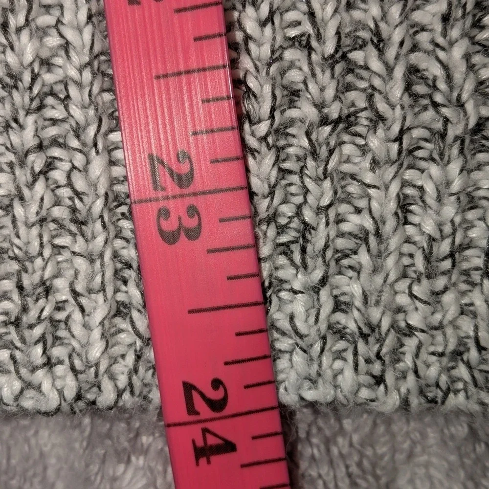 Christopher & Banks Christmas‎ Sweater Womens Medium Grey Santa Star Quarter Zip